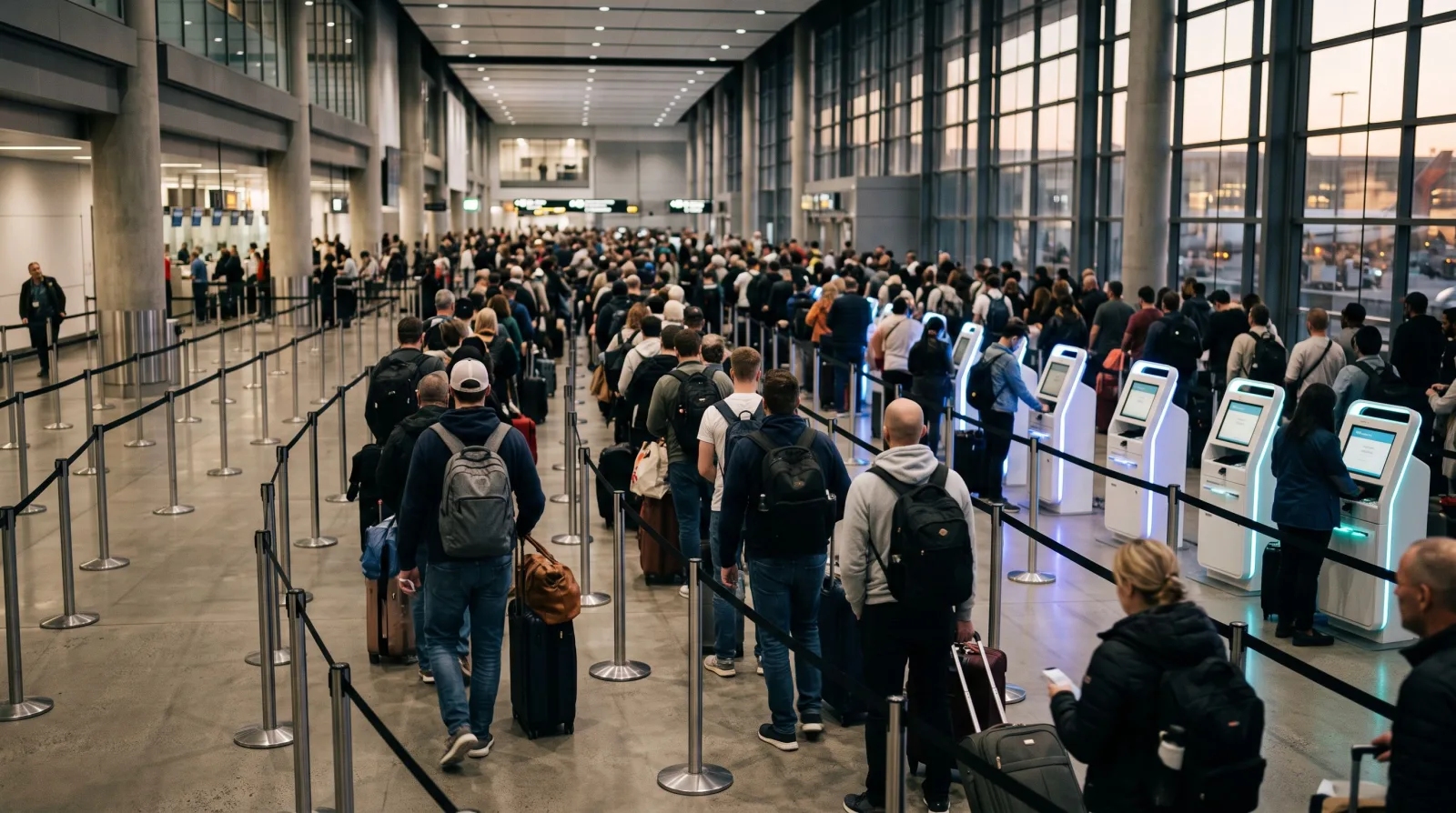Vos vacances pourraient commencer par cinq heures de file à l&rsquo;aéroport